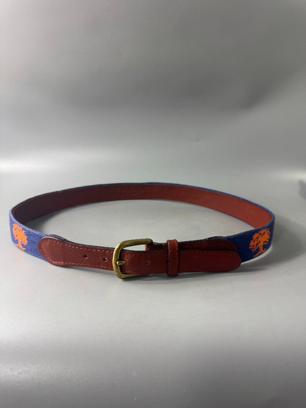 Authentic Smathers & Branson Nantucket Island Needlepoint Belt Navy, 34